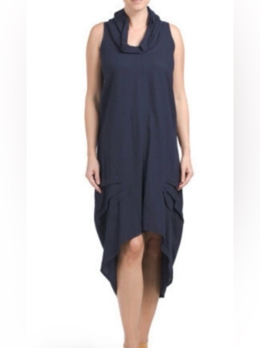 Cynthia Rowley High-Low Cowl Neck Dress in Blue Size XS